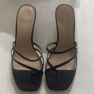 Ann Taylor Black Strappy Heels